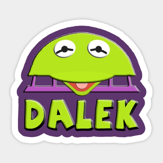 Nigel the frog Dalek? Sticker by cheese_merchant